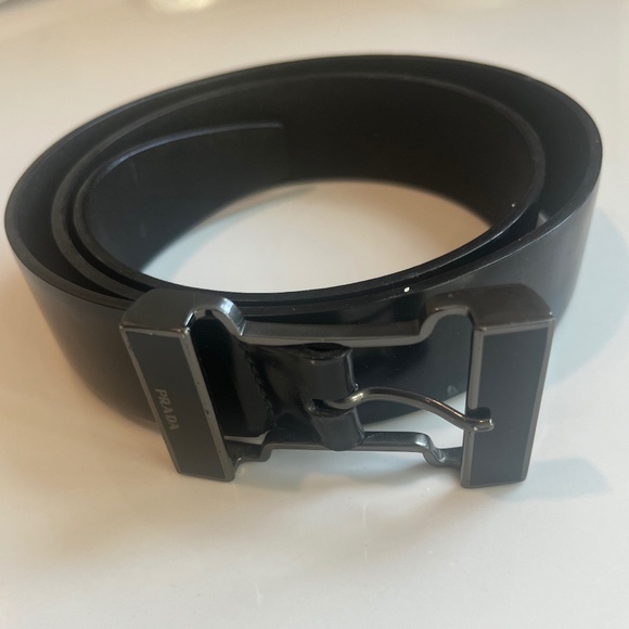 Prada Black Leather Belt